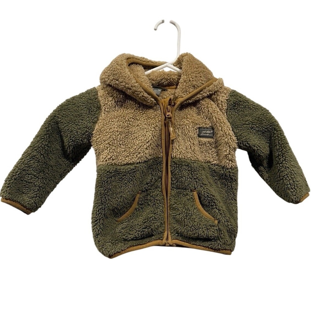 Eddie Bauer Kids Quest plush‎ fleece hooded jacket 18M Toddler Full Zip Sherpa